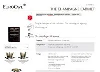 EuroCave Champagne Cabinet Brochure